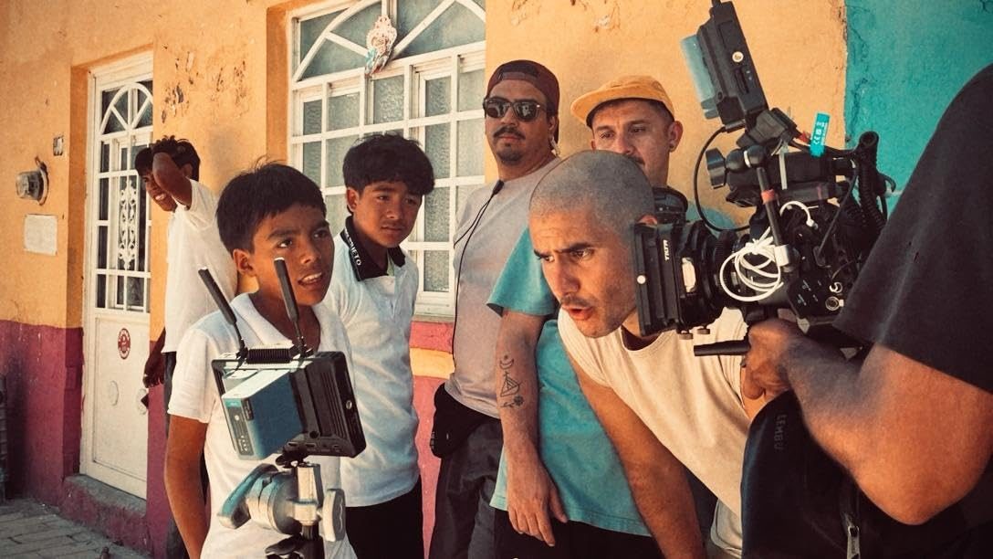 Escena durante el rodaje de Aztecamurai.